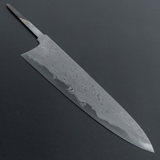 Hitohira Tanaka Kyuzo Blue #1 Damascus Gyuto 240mm (No Handle) - HITOHIRA