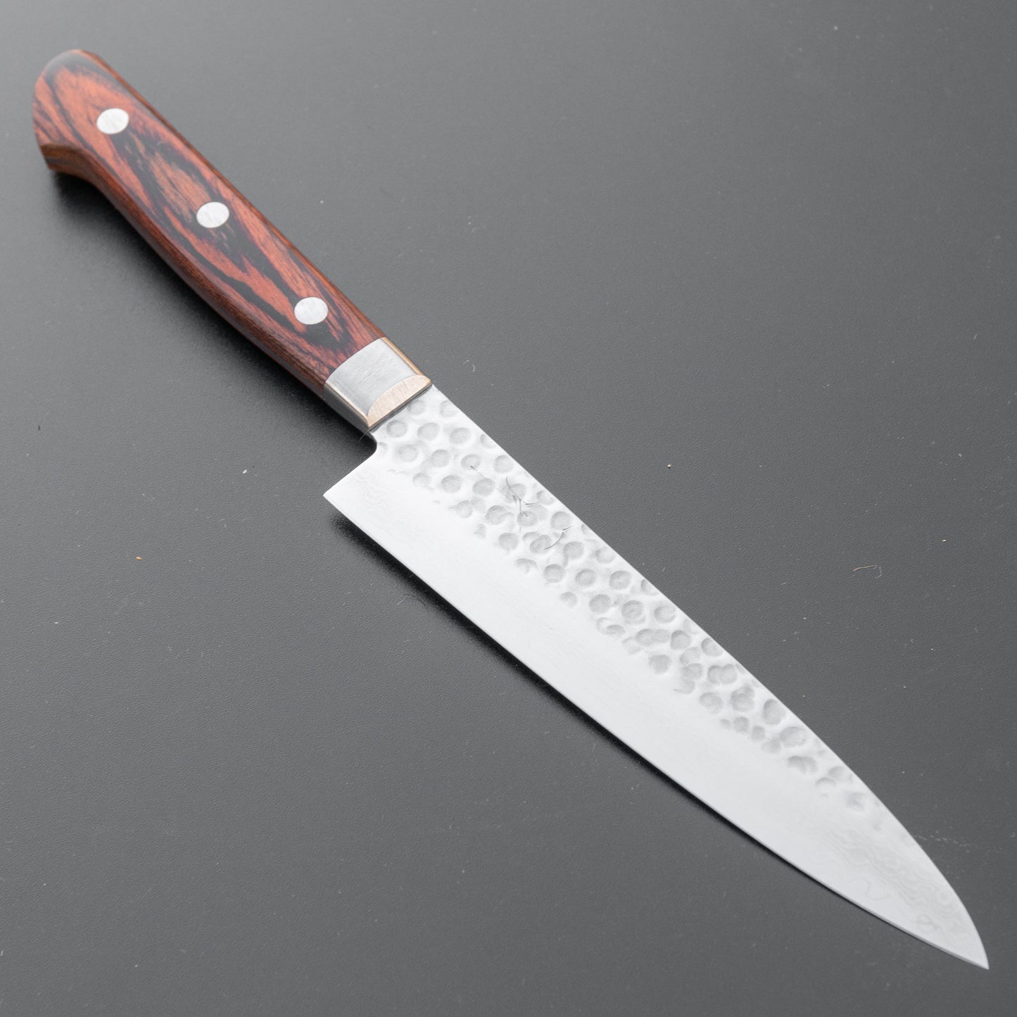 Hitohira HG Tsuchime Damascus Petty 140mm Imitation Mahogany Handle | HITOHIRA