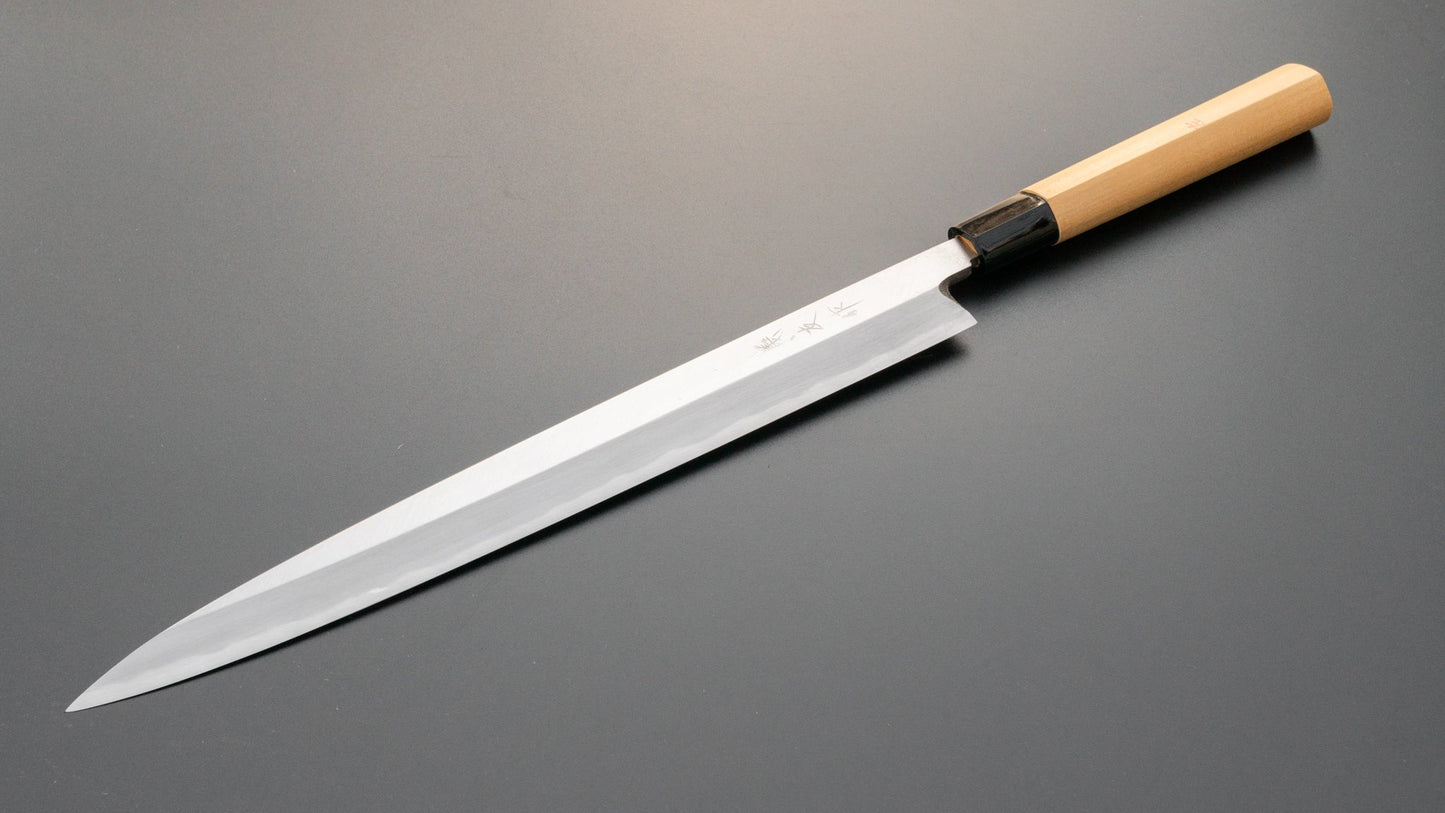 Morihei Yoshitomo Left-Handed Yanagiba 300mm Poplar Handle | HITOHIRA