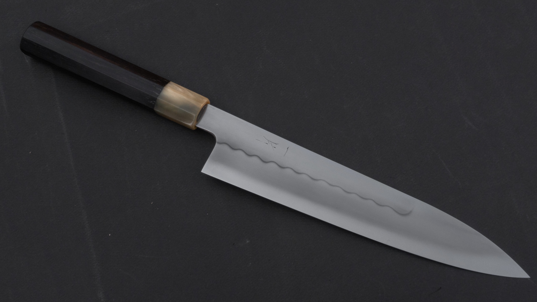 Hitohira Shiraki Yohei White Honyaki Gyuto 240mm Taihei Ebony Handle | HITOHIRA