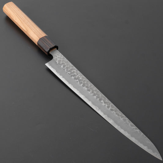 Hitohira Futana SB Migaki Tsuchime Sujihiki 240mm Cherry Wood Handle - HITOHIRA