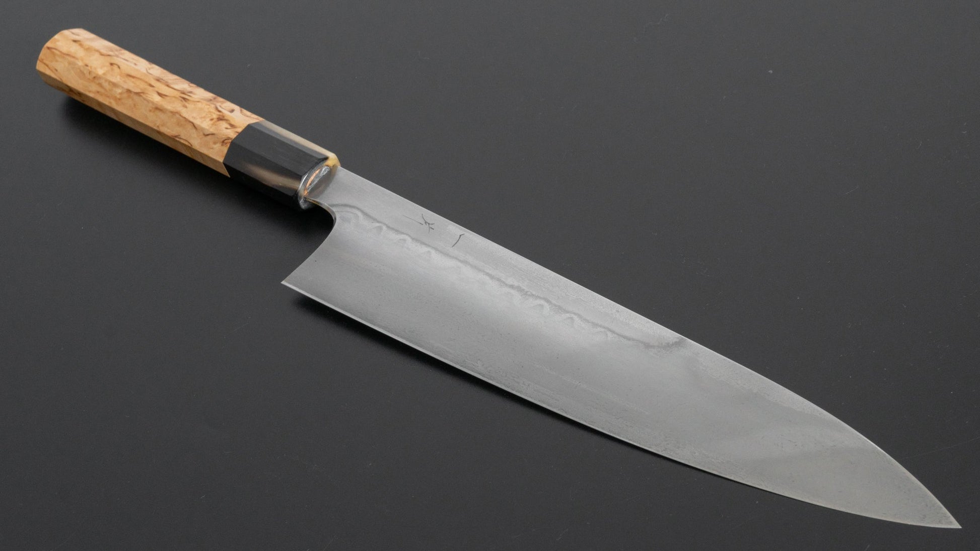 Hitohira Togashi Yohei Blue #1 Mizu Honyaki Gyuto 240mm Taihei Masur Birch Handle (#031/ Saya) - HITOHIRA