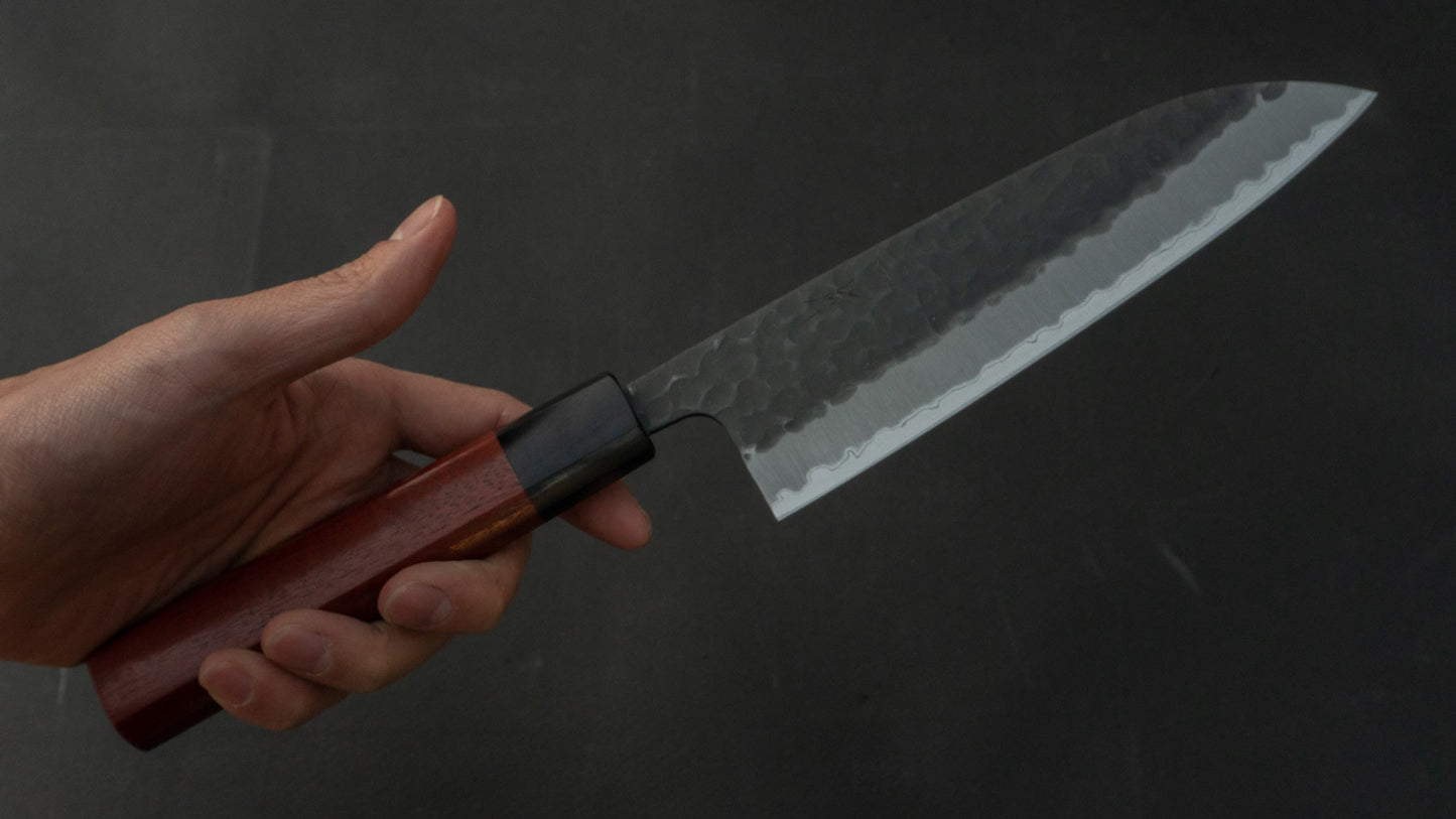 Hitohira Futana SB Kuro Tsuchime Santoku 170mm Satine Handle | HITOHIRA