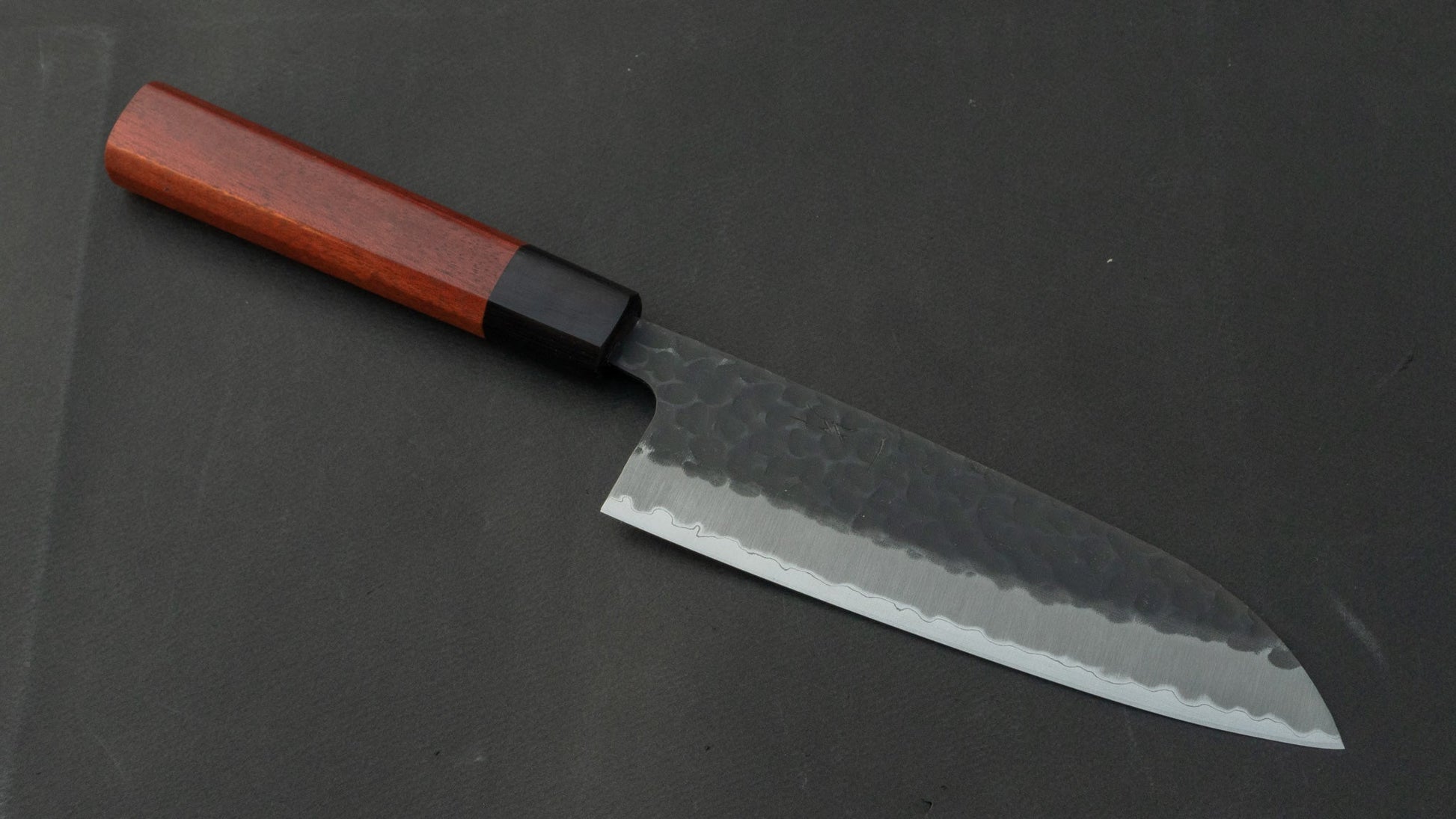 Hitohira Futana SB Kuro Tsuchime Santoku 170mm Satine Handle | HITOHIRA