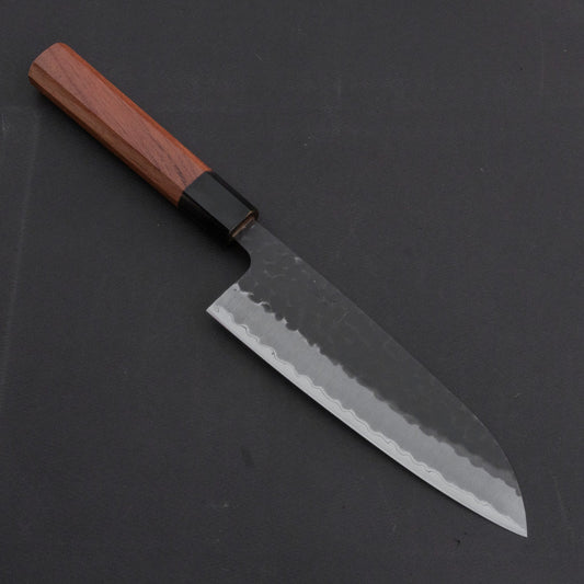 Hitohira Futana SB Kuro Tsuchime Santoku 170mm Bubinga Handle | HITOHIRA