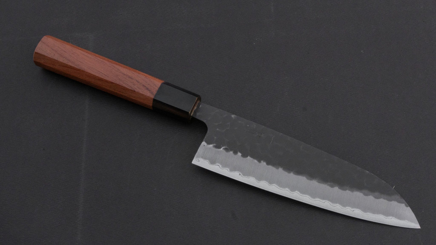 Hitohira Futana SB Kuro Tsuchime Santoku 170mm Bubinga Handle | HITOHIRA