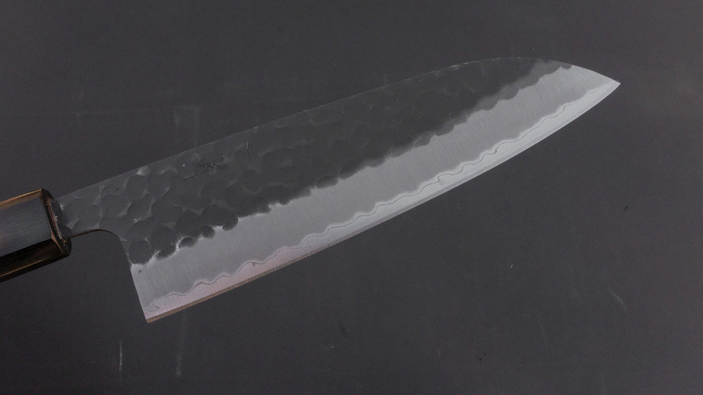 Hitohira Futana SB Kuro Tsuchime Santoku 170mm Bubinga Handle | HITOHIRA