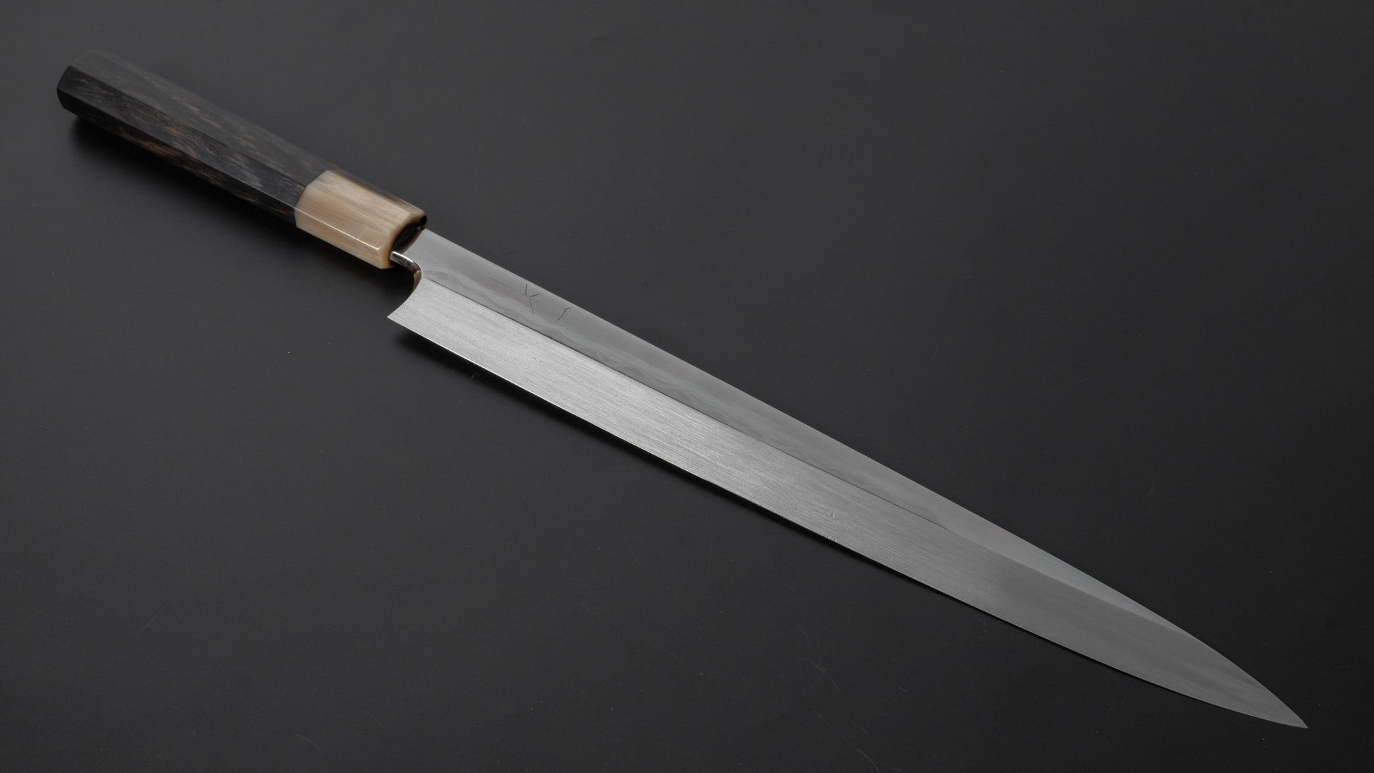 Hitohira Togashi White #1 Mizu Honyaki Yanagiba 300mm Taihei Ebony Handle (Saya) - HITOHIRA