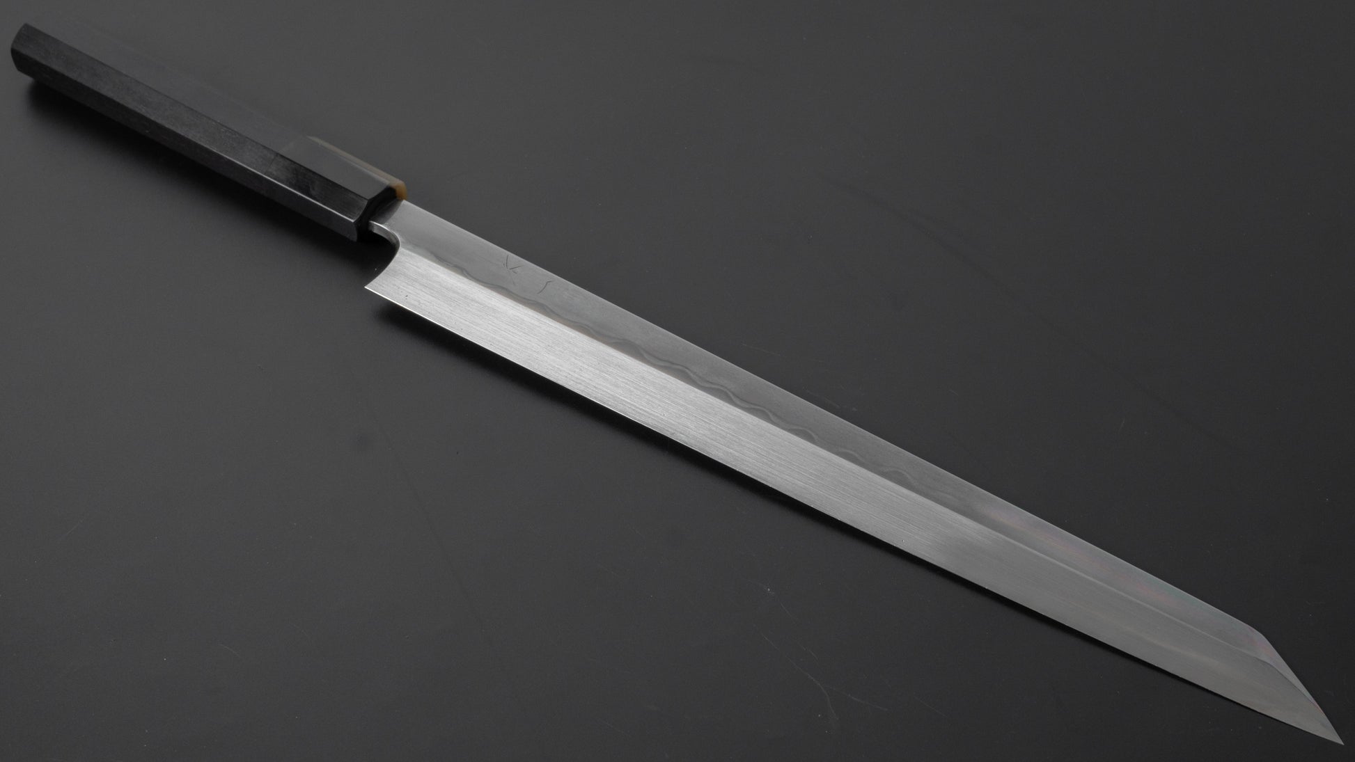 Hitohira Togashi White #1 Hakumon Mizu Honyaki Kiritsuke Yanagiba 300mm Taihei Ebony Handle (Saya) - HITOHIRA