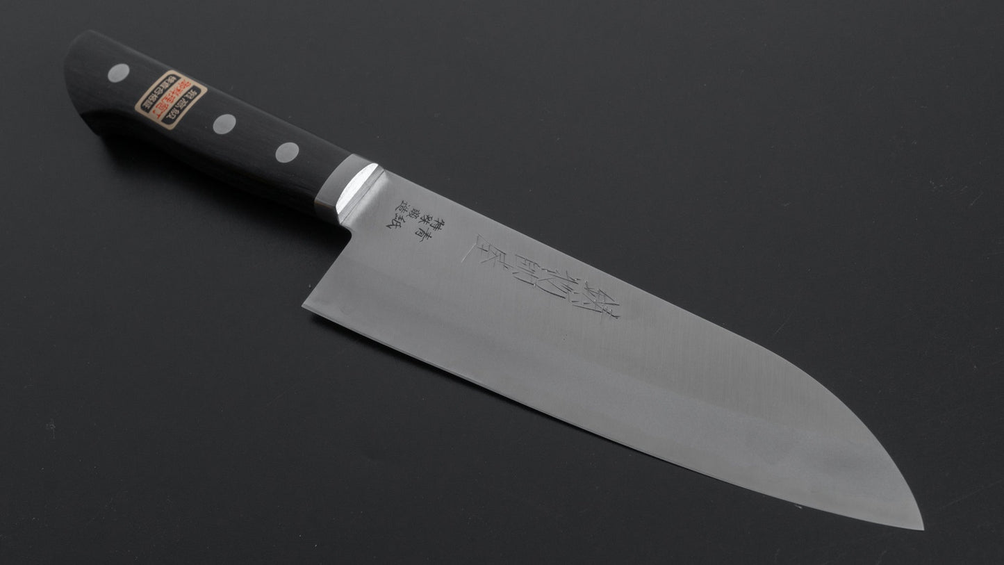 Hitohira Imojiya MZ Blue #2 Stainless Clad Santoku 165mm Pakka Handle - HITOHIRA