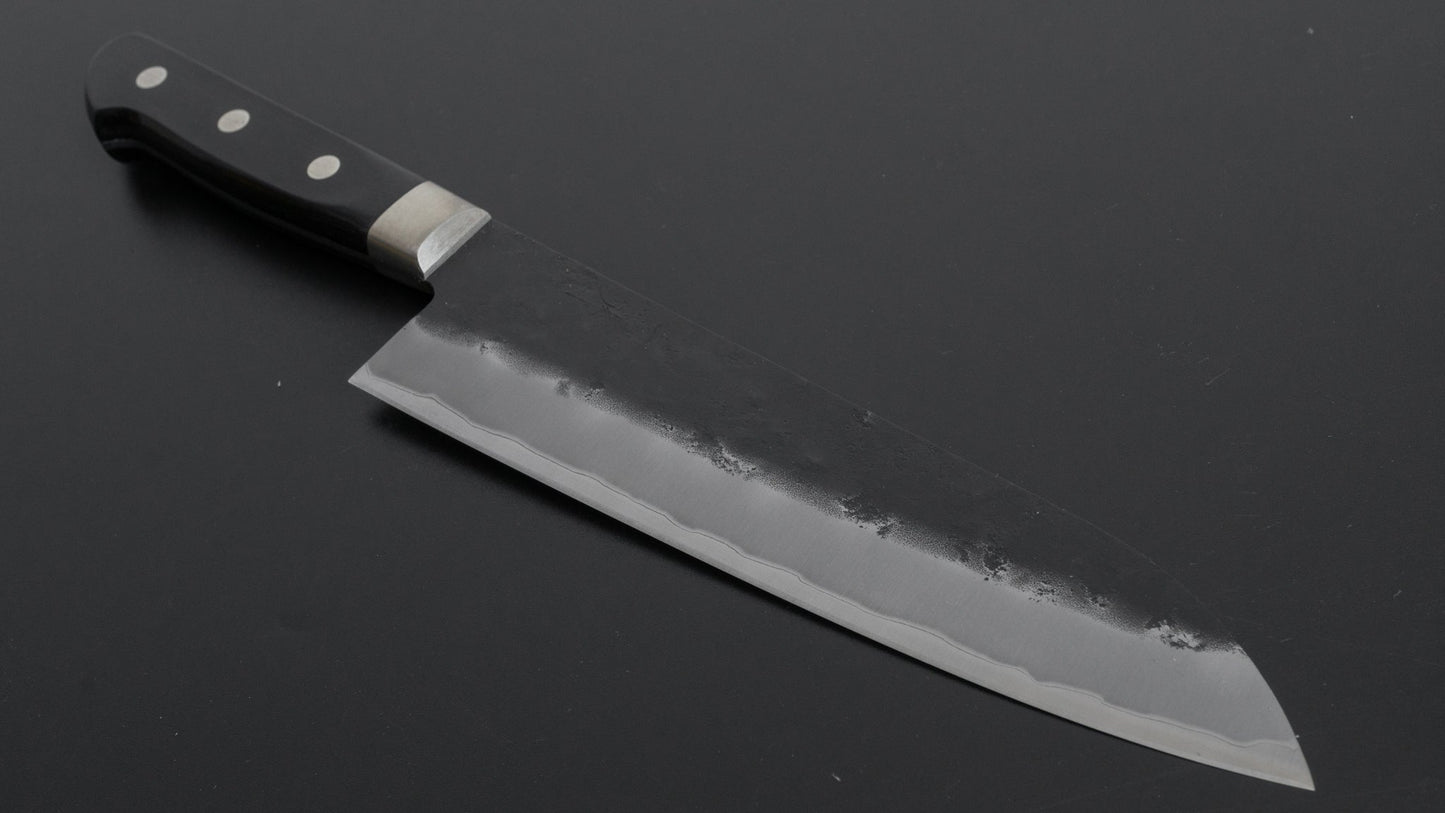 Hitohira Futana SB Kuro Nashiji Santoku 180mm Pakka Handle (Yo) - HITOHIRA