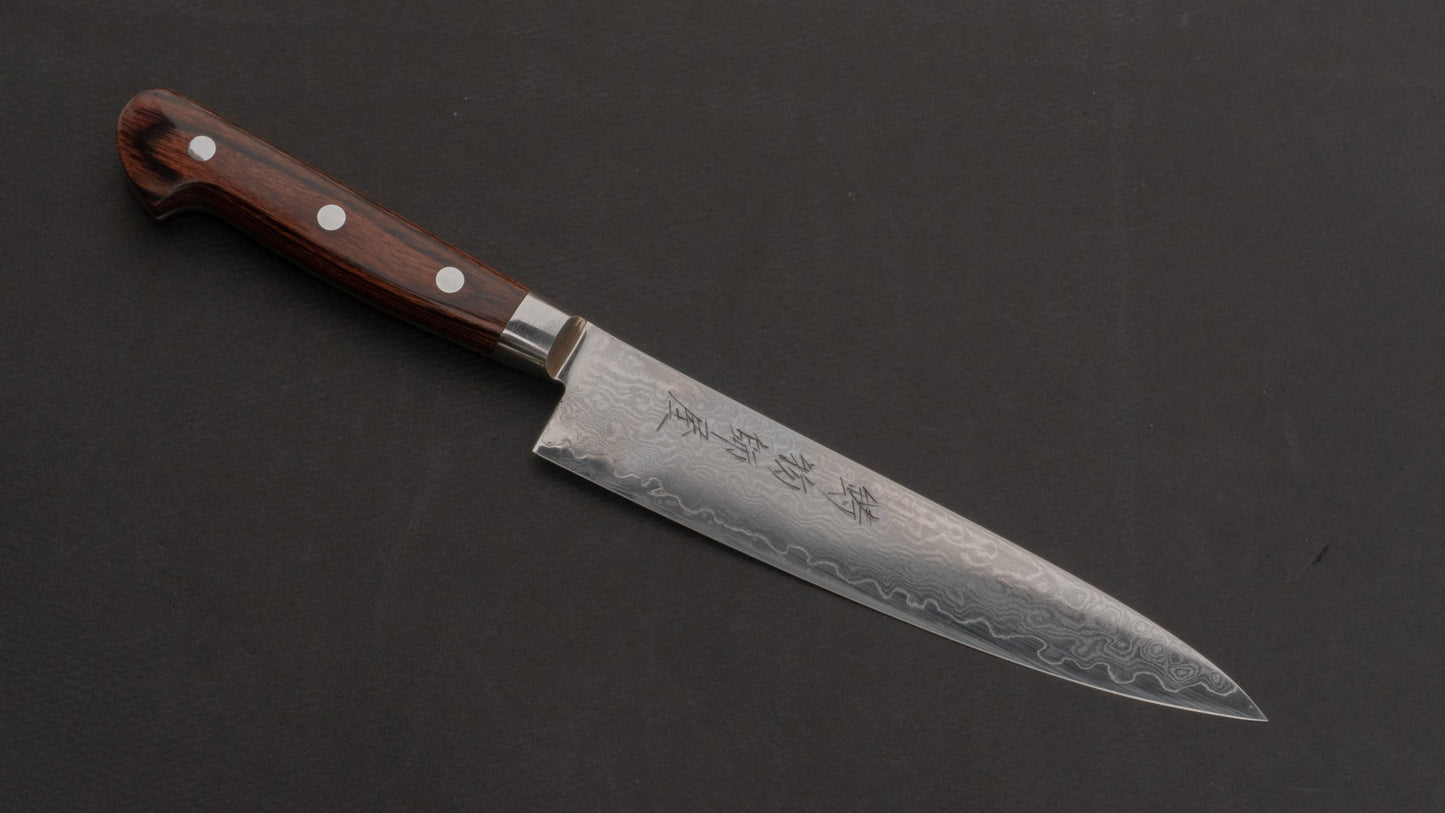 Hitohira Imojiya ST Damascus Petty 150mm Imitation Mahogany Handle | HITOHIRA