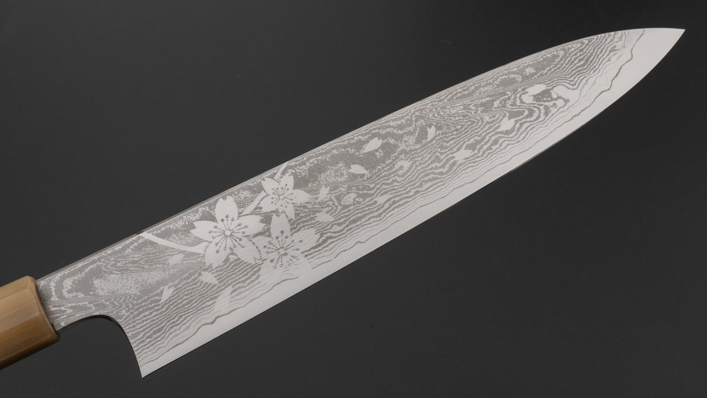 Hitohira Sakura Damascus Gyuto 240mm Sakura Handle (Kambei Sharpening) | HITOHIRA