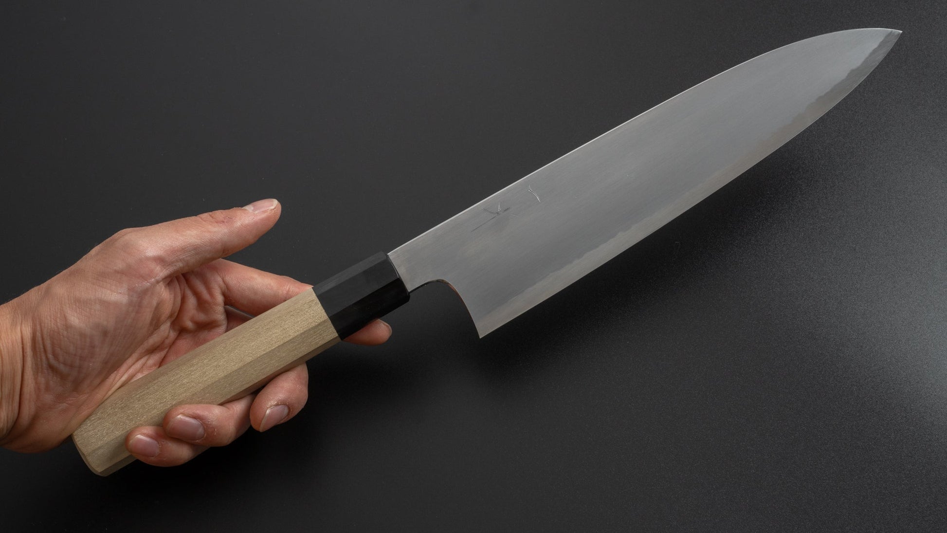 Hitohira Gorobei Rikichi White #2 Kasumi Gyuto 240mm Ho Wood Handle - HITOHIRA