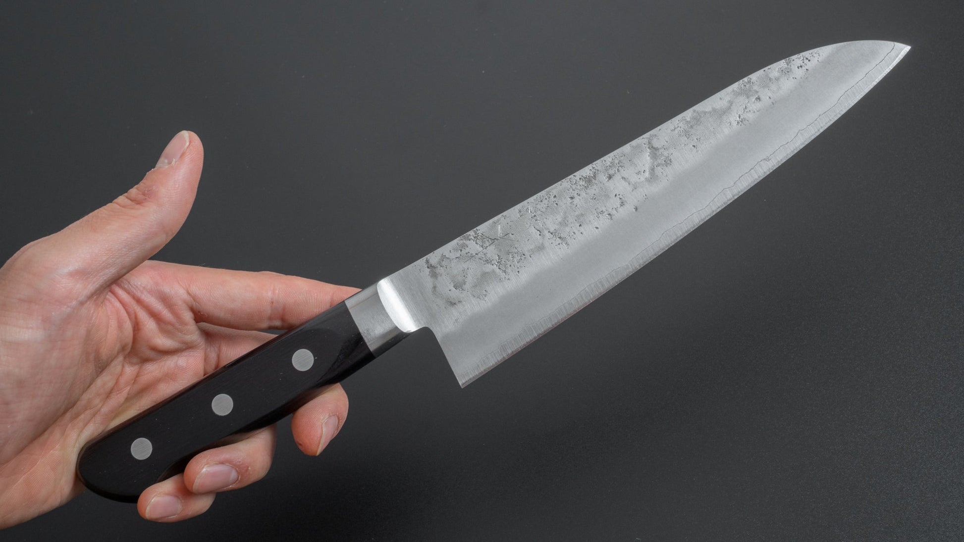 Hitohira Futana S3 Nashiji Gyuto 180mm Pakka Handle (Yo) - HITOHIRA