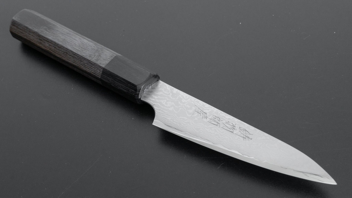 Hitohira Imojiya TH Damascus Paring 105mm Pakka Handle (Gray) - HITOHIRA