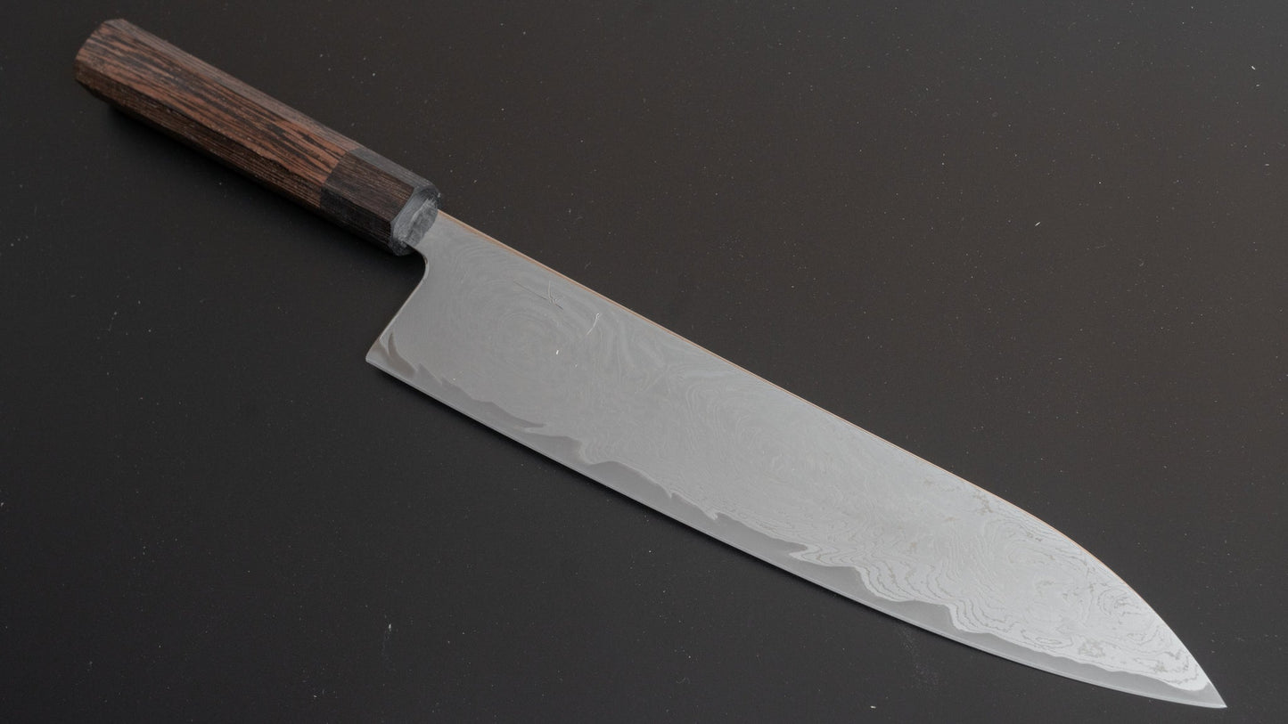 Hitohira Futana Nickel Damascus Gyuto 240mm Tagayasan Handle - HITOHIRA