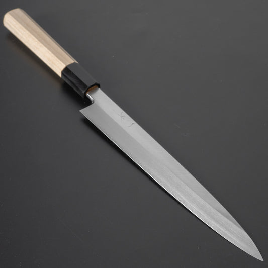 Hitohira Kikuchiyo Manzo Silver #3 Yanagiba 210mm Ho Wood Handle (Saya) - HITOHIRA