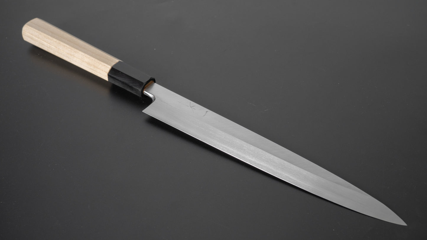 Hitohira Kikuchiyo Manzo Silver #3 Yanagiba 210mm Ho Wood Handle (Saya) - HITOHIRA