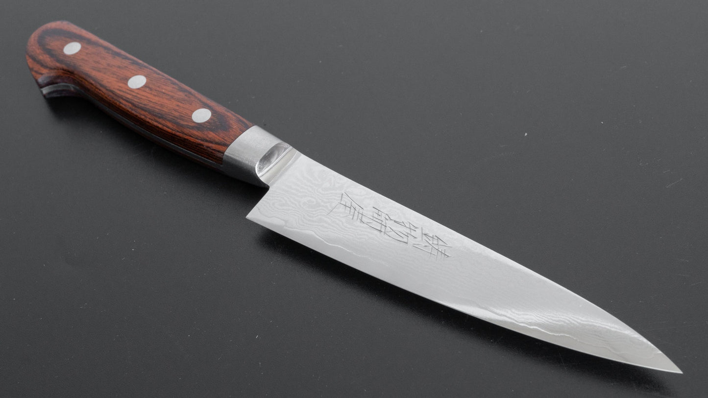 Hitohira Imojiya ST Damascus Petty 120mm Imitation Mahogany Handle - HITOHIRA