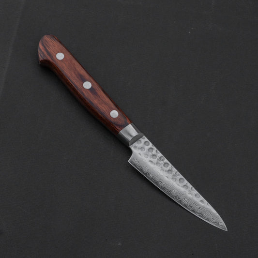 Hitohira HG Tsuchime Damascus Paring 85mm Imitation Mahogany Handle | HITOHIRA