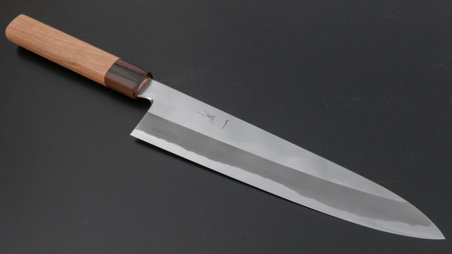 Hitohira Kikuchiyo Kyuzo White #2 Migaki Gyuto 240mm Cherry Wood Handle | HITOHIRA