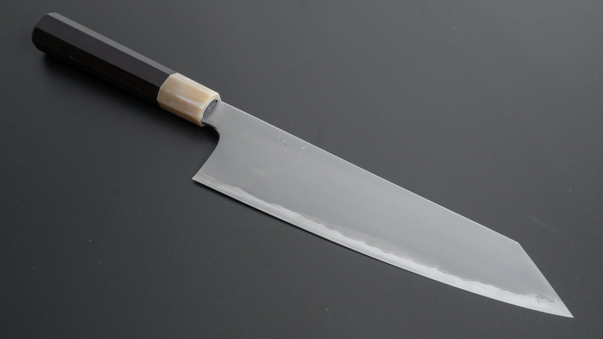 Hitohira Togashi White #1 Stainless Clad Kasumi Kiritsuke Gyuto 240mm Ebony Handle - HITOHIRA