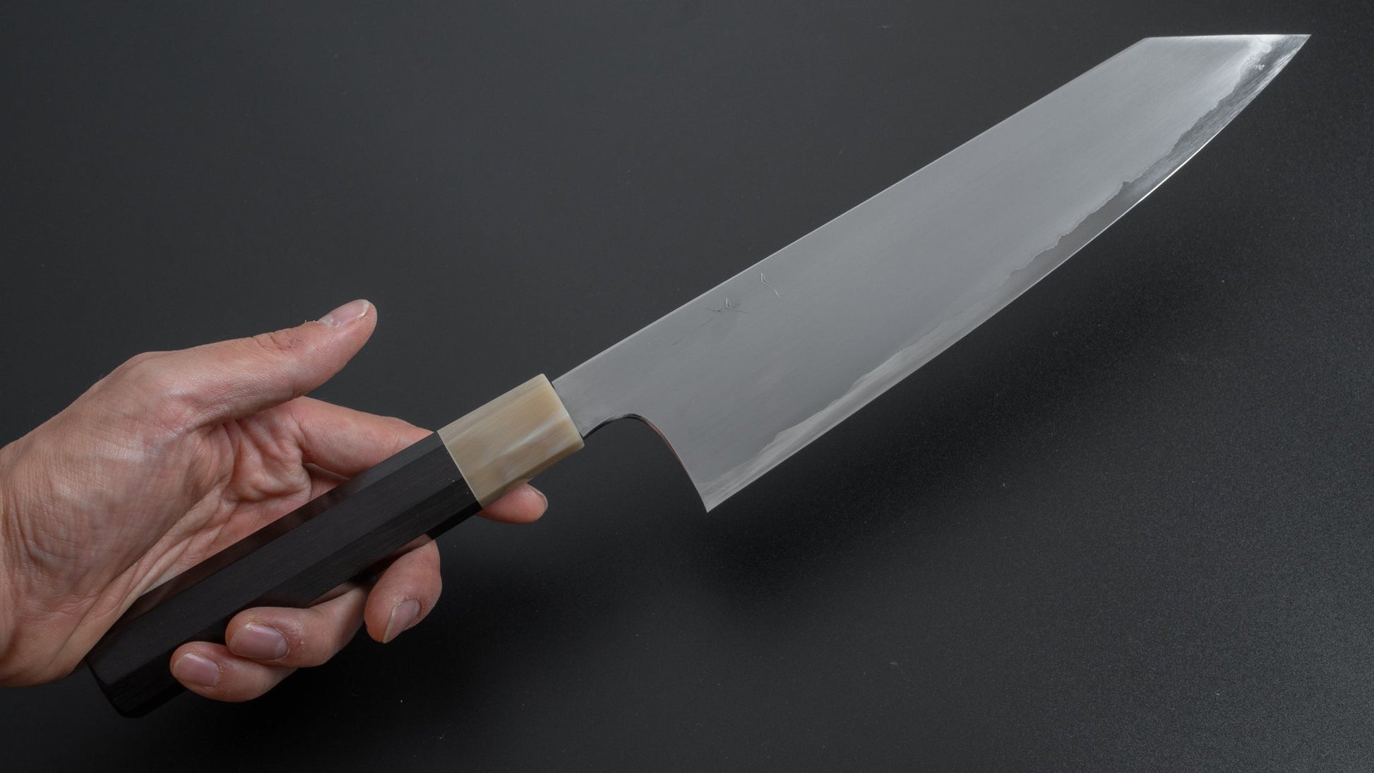 Hitohira Togashi White #1 Stainless Clad Kasumi Kiritsuke Gyuto 240mm Ebony Handle - HITOHIRA