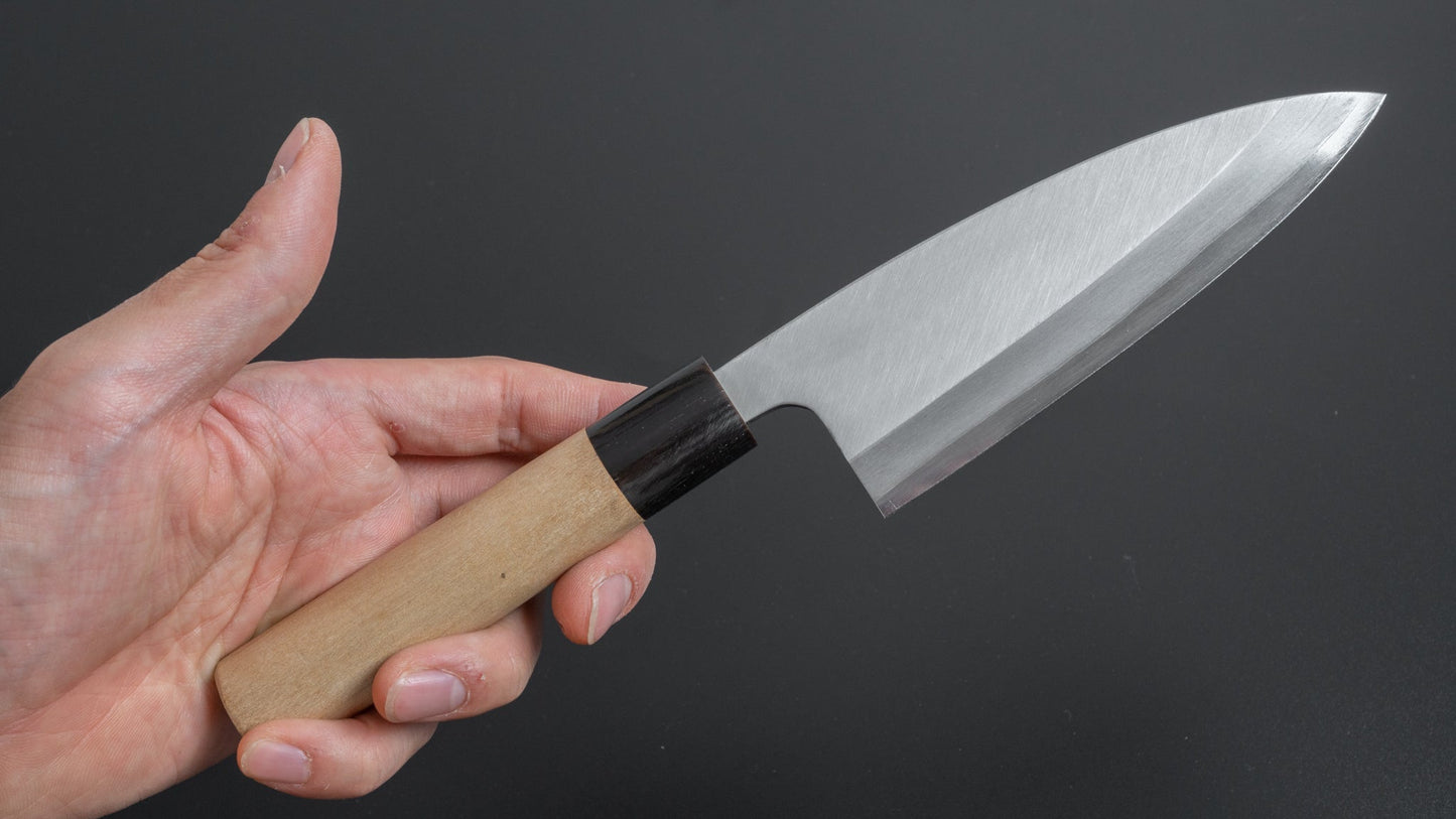 Mumei Stainless Deba 120mm Ho Wood Handle (Thin) - HITOHIRA