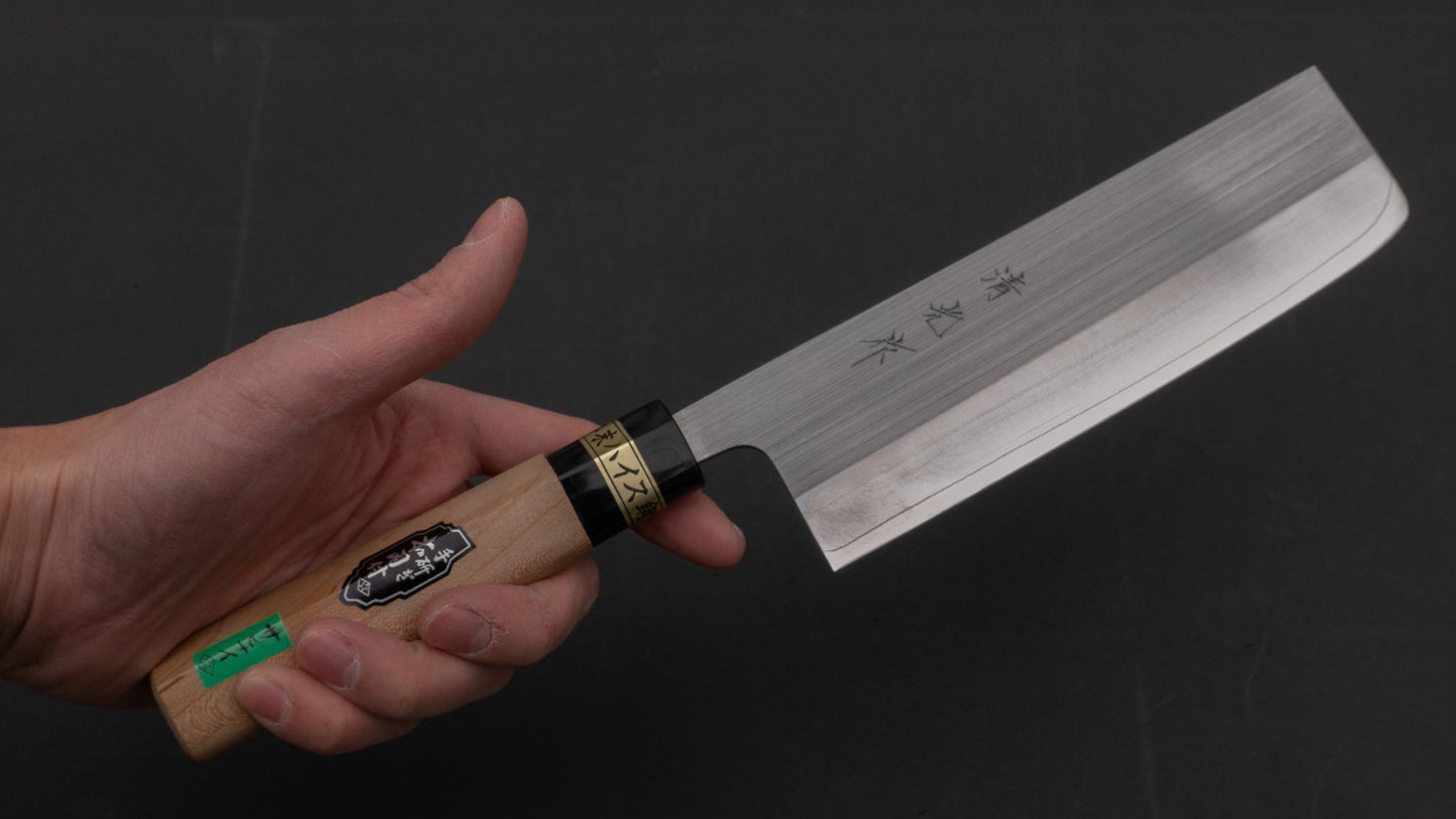 Morihei Kiyomitsu PM Steel Nakiri 165mm Ho Wood Handle | HITOHIRA