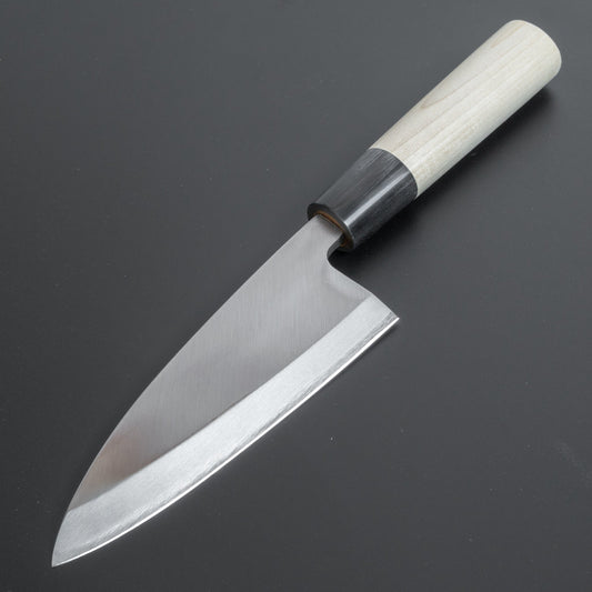 Mumei Stainless Left-Handed Deba 135mm Ho Wood Handle - HITOHIRA