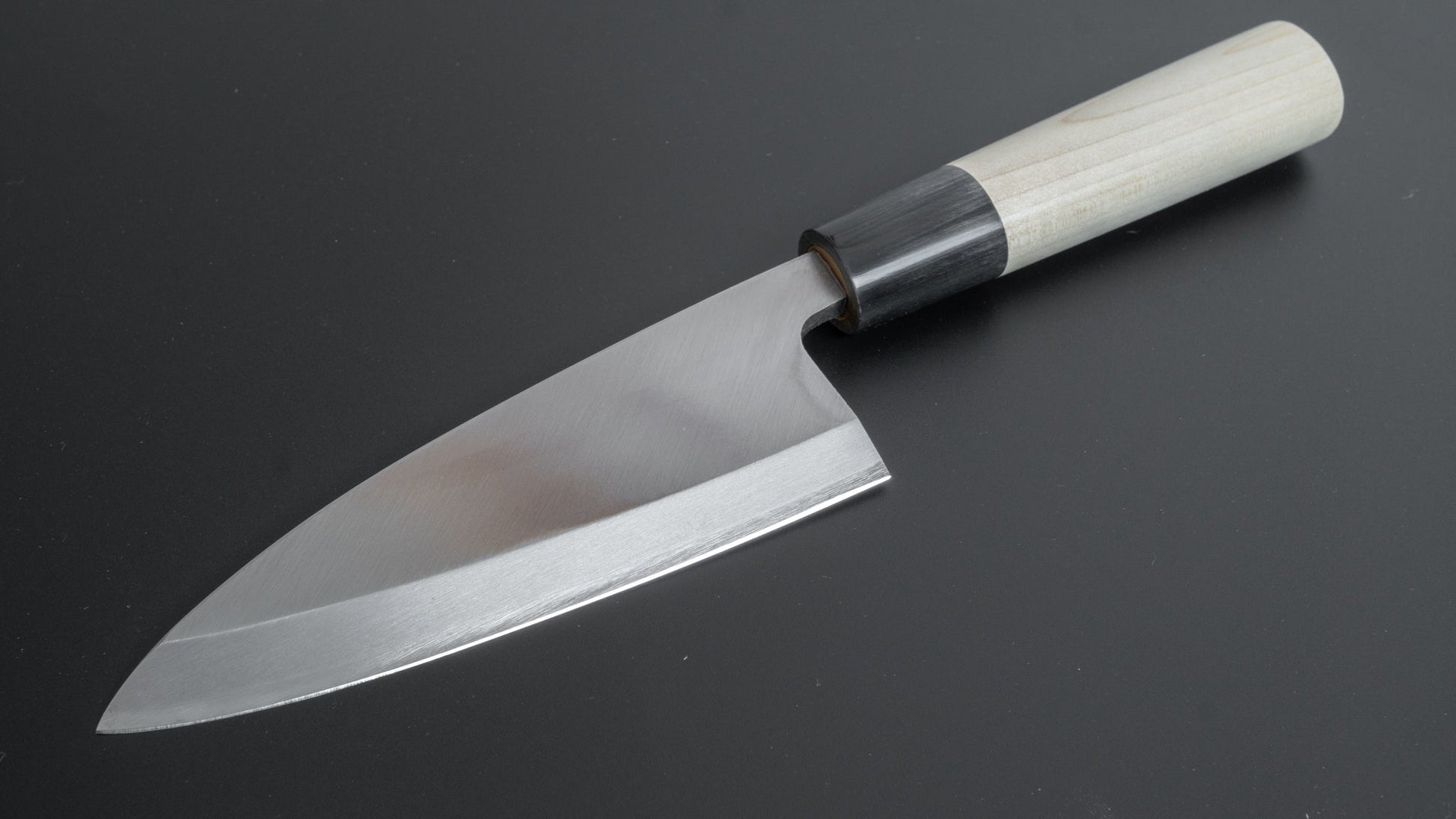 Mumei Stainless Left-Handed Deba 135mm Ho Wood Handle - HITOHIRA