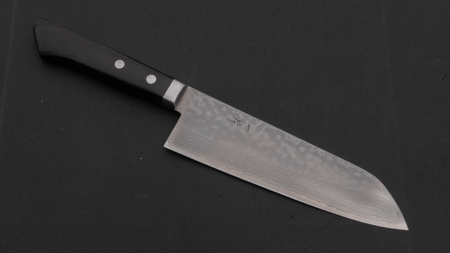 Hitohira NM V10 Damascus Santoku 170mm Pakka Handle | HITOHIRA