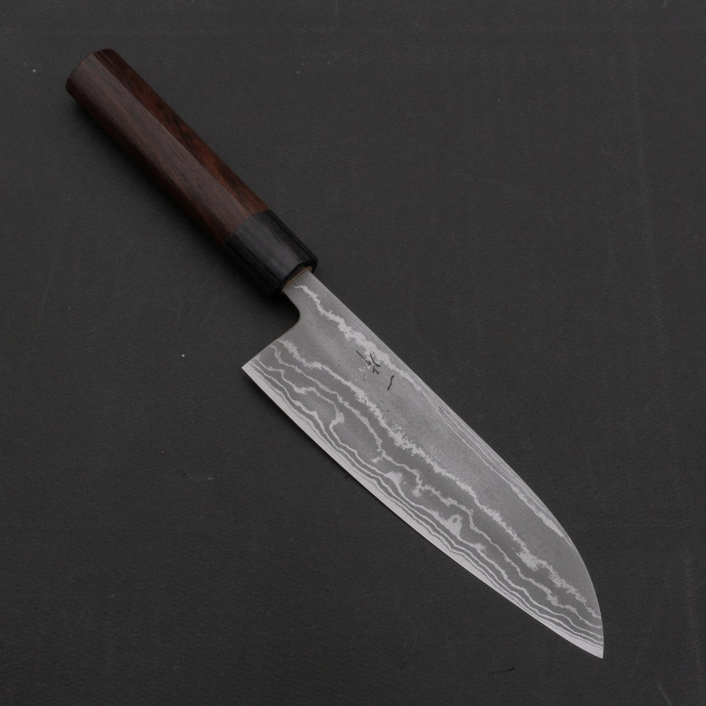 Hitohira GR Blue #2 Damascus Santoku 165mm Rosewood Handle | HITOHIRA