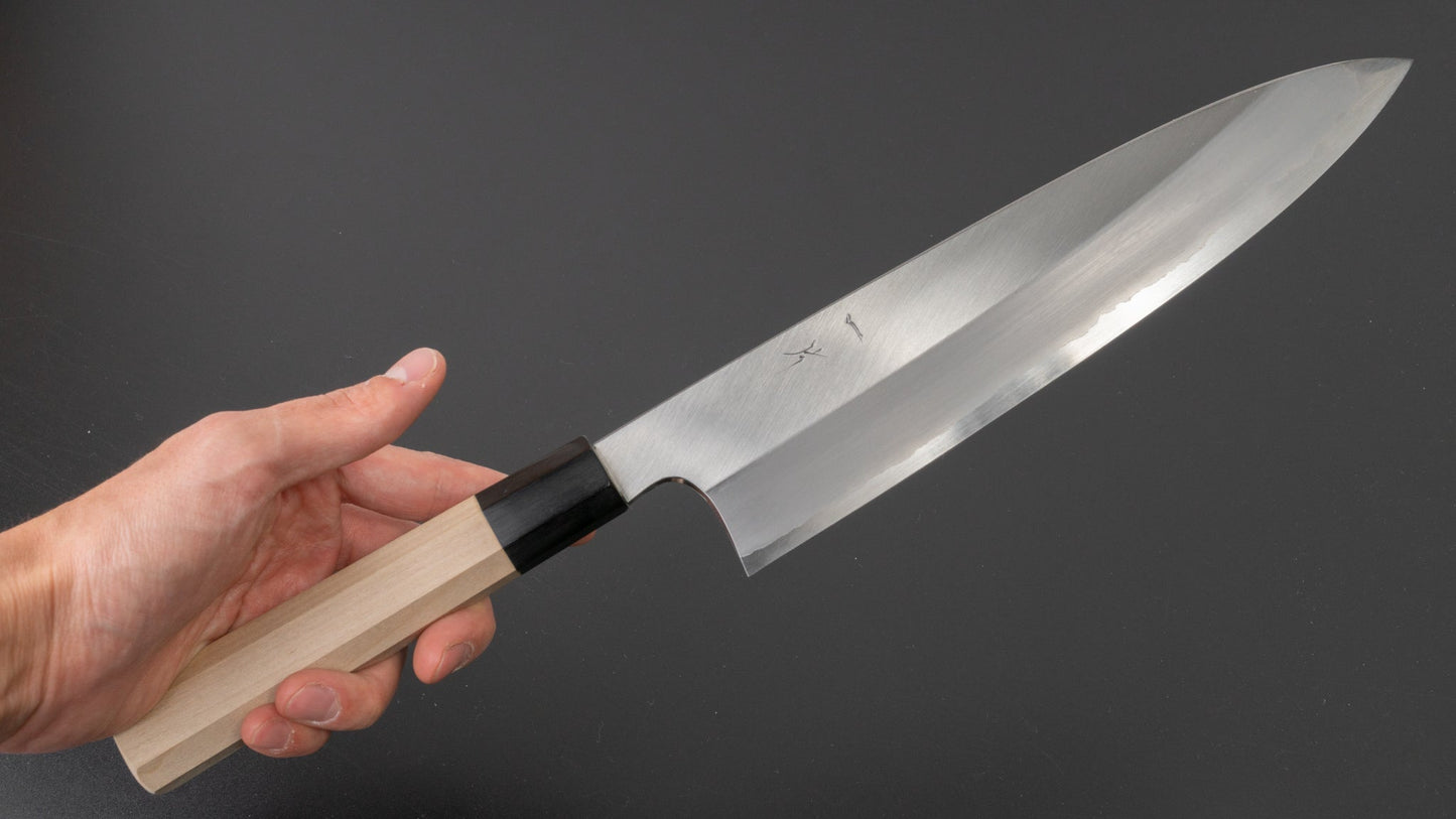 Hitohira Togashi White #1 Stainless Clad Gyuto 240mm Ho Wood Handle | HITOHIRA