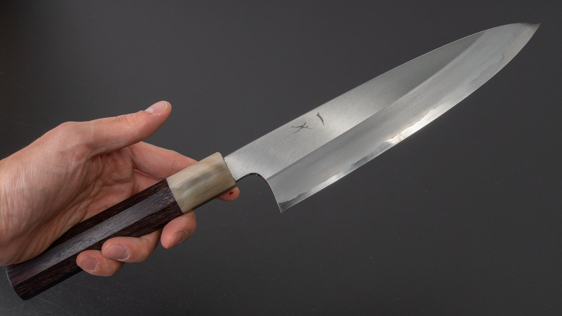 Hitohira Togashi White #1 Stainless Clad Gyuto 210mm Taihei Rosewood Handle | HITOHIRA