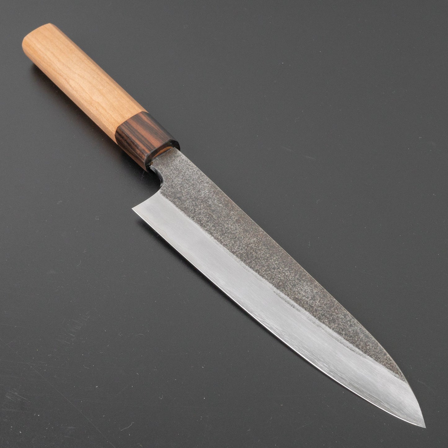 Hitohira Kikuchiyo Rikichi Kurouchi Silver #3 Gyuto 210mm Cherry Wood Handle | HITOHIRA