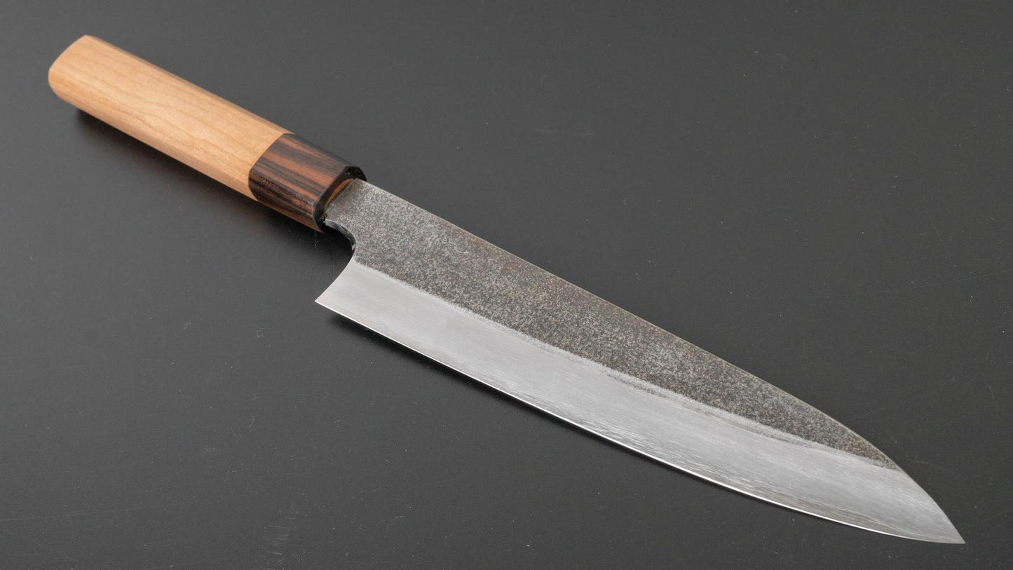 Hitohira Kikuchiyo Rikichi Kurouchi Silver #3 Gyuto 210mm Cherry Wood Handle | HITOHIRA