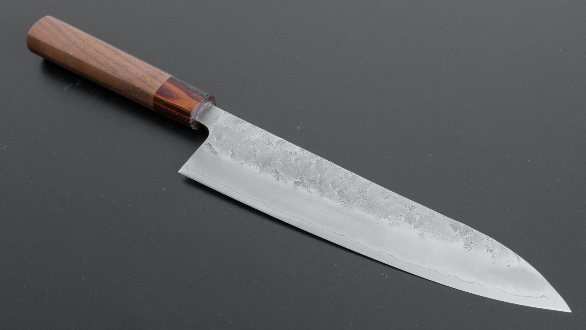 Hitohira Futana S3 Nashiji Gyuto 210mm Walnut Handle (Rainbow) - HITOHIRA