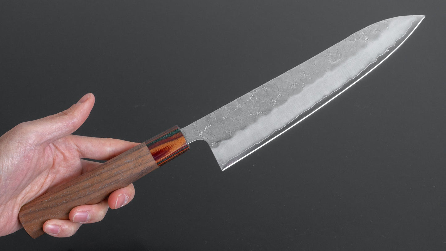 Hitohira Futana S3 Nashiji Gyuto 210mm Walnut Handle (Rainbow) - HITOHIRA