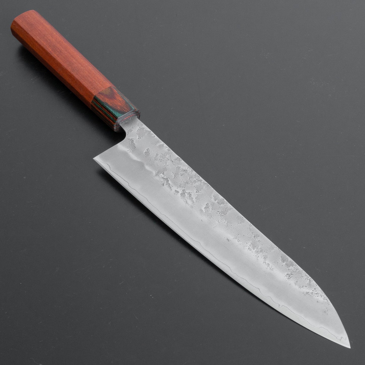 Hitohira Futana S3 Nashiji Gyuto 210mm Satine Handle (Rainbow) - HITOHIRA