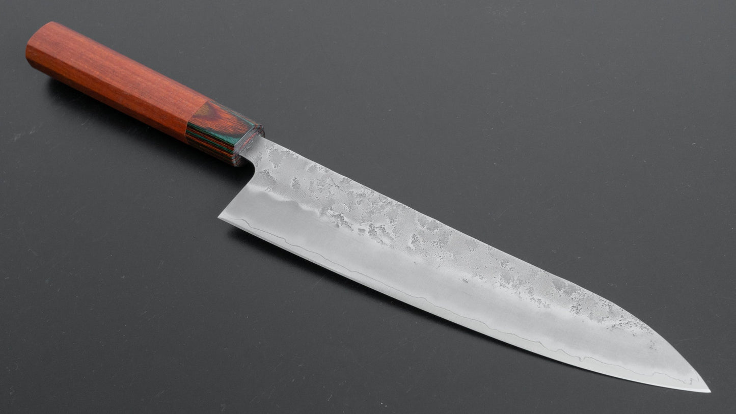 Hitohira Futana S3 Nashiji Gyuto 210mm Satine Handle (Rainbow) - HITOHIRA