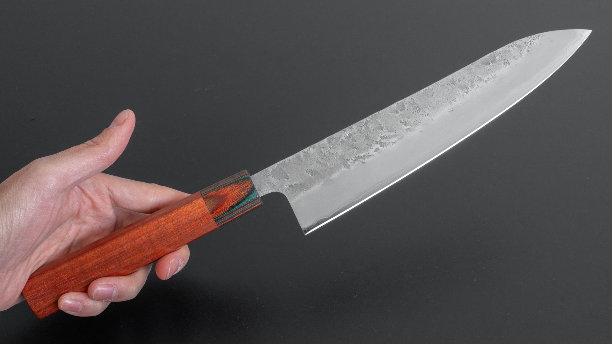 Hitohira Futana S3 Nashiji Gyuto 210mm Satine Handle (Rainbow) - HITOHIRA