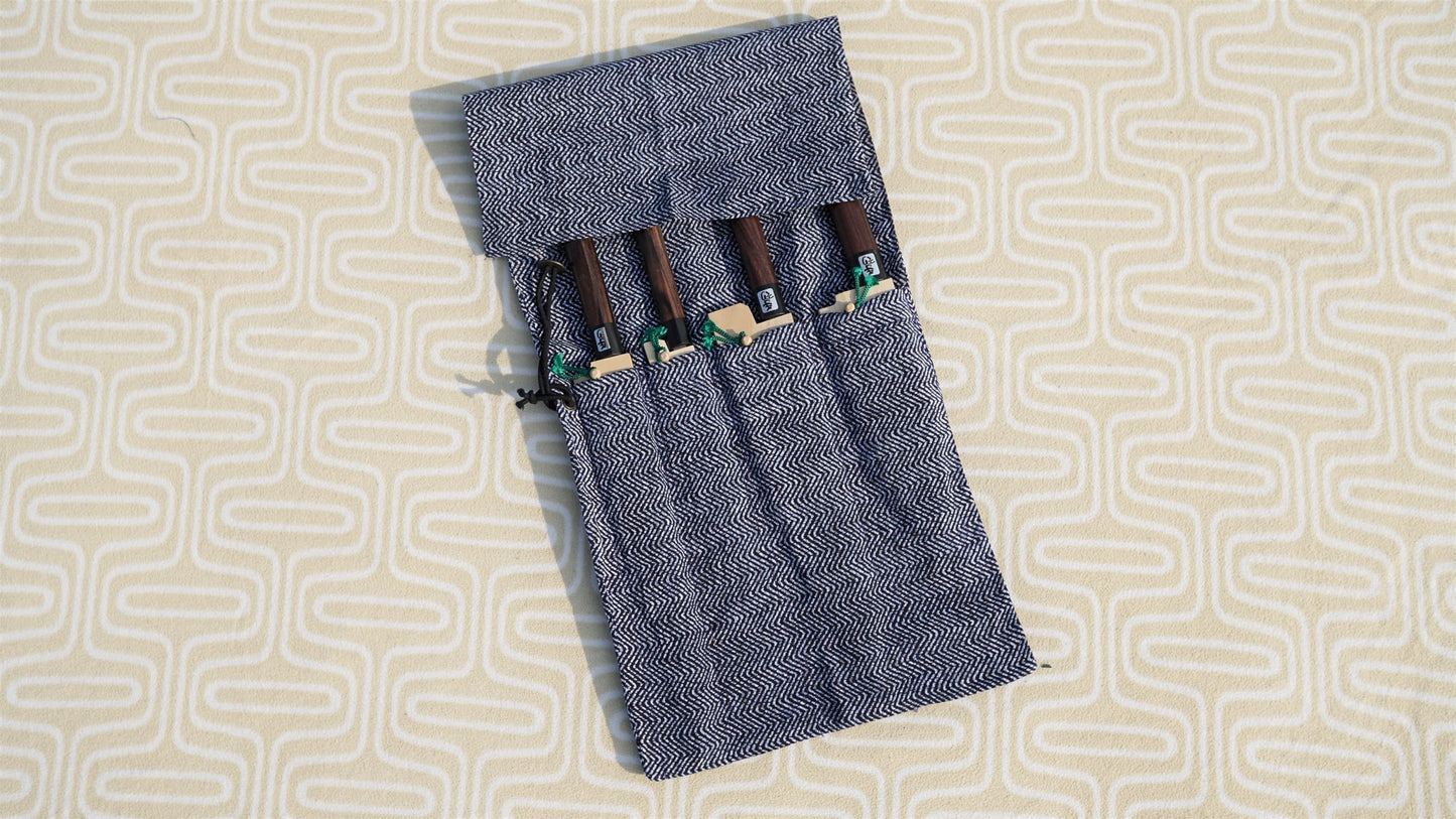 Hitohira Kimono Knife Roll Small (4 Pocket) | HITOHIRA