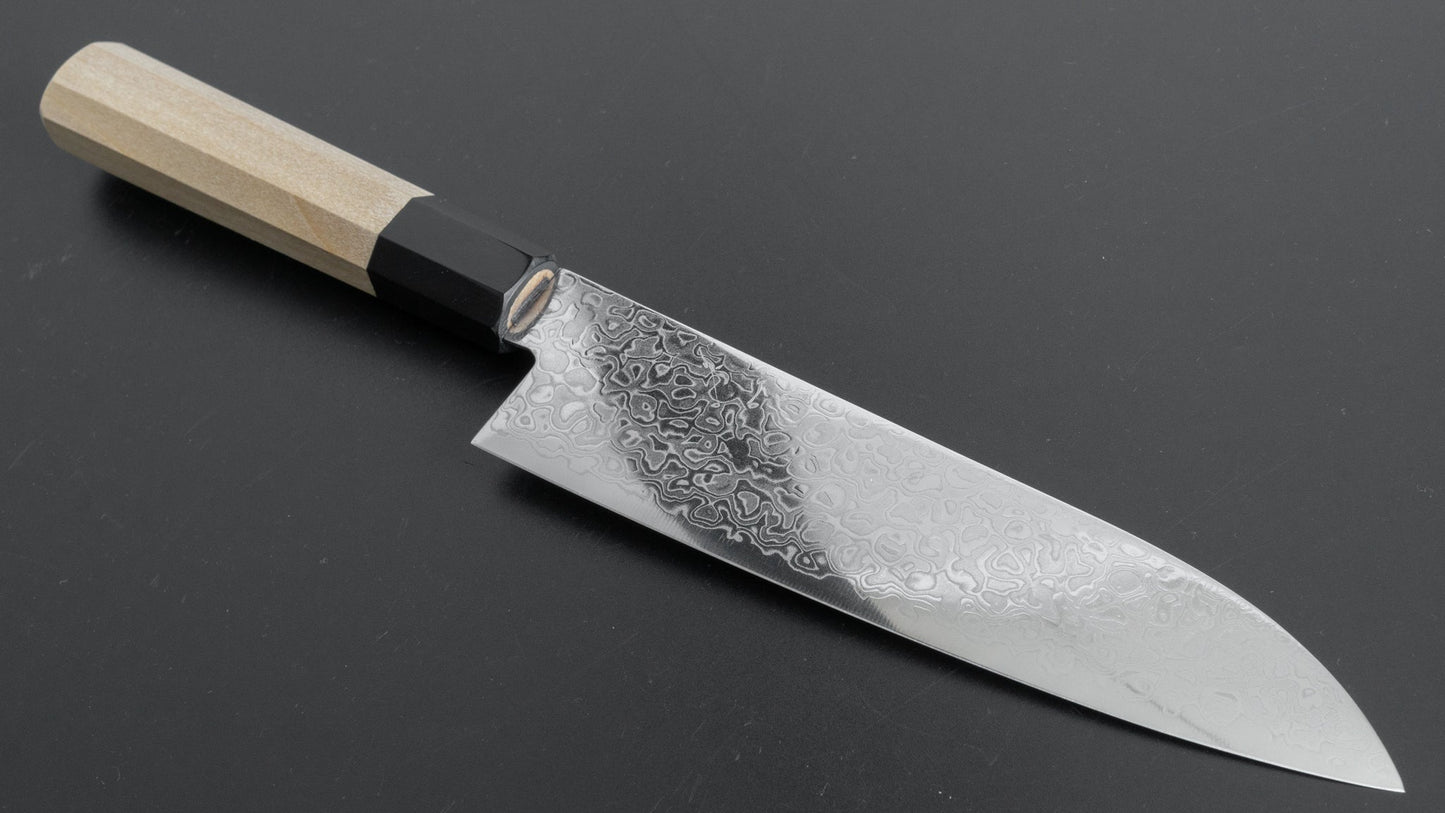 Hitohira HG Damascus Santoku 185mm Ho Wood Handle - HITOHIRA