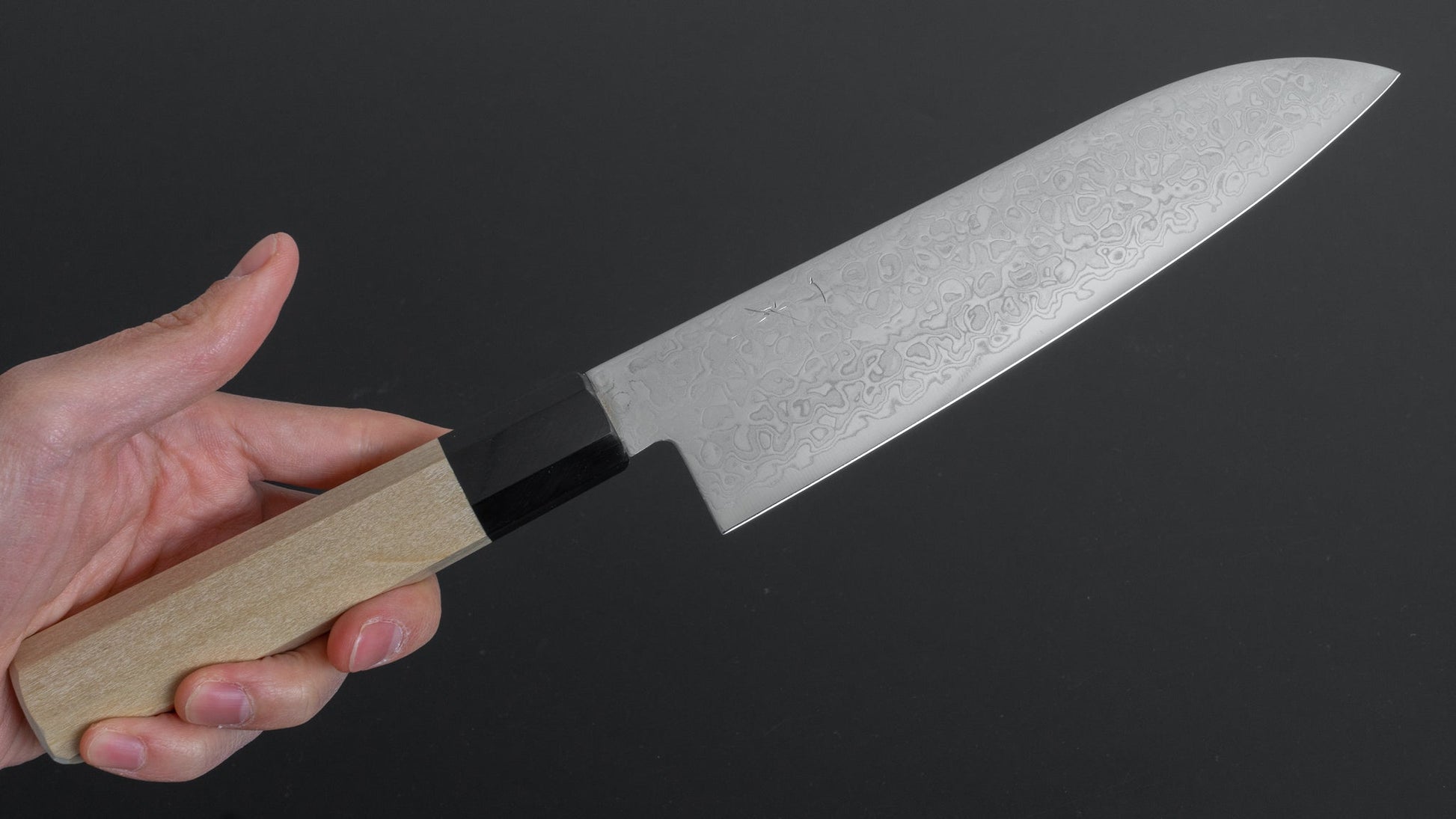 Hitohira HG Damascus Santoku 185mm Ho Wood Handle - HITOHIRA