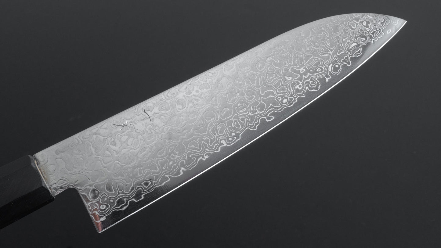 Hitohira HG Damascus Santoku 185mm Ho Wood Handle - HITOHIRA