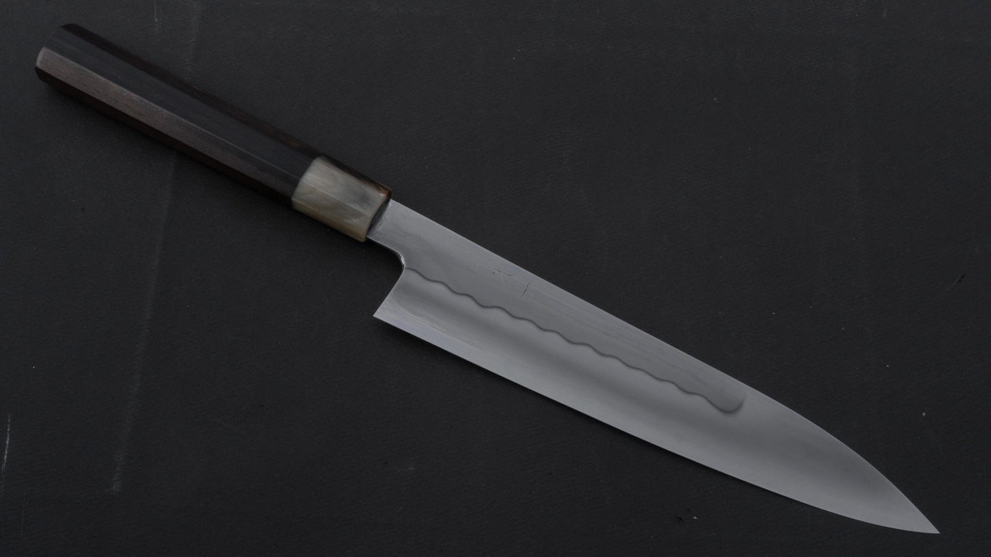 Hitohira Shiraki Yohei White Honyaki Gyuto 240mm Taihei Ebony Handle | HITOHIRA