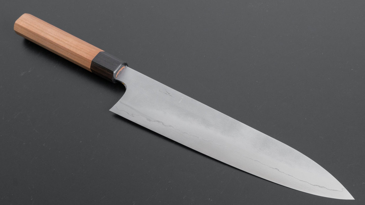 Hitohira Kikuchiyo Yohei Ginsan Kasumi Gyuto 240mm Cherry Wood Handle - HITOHIRA