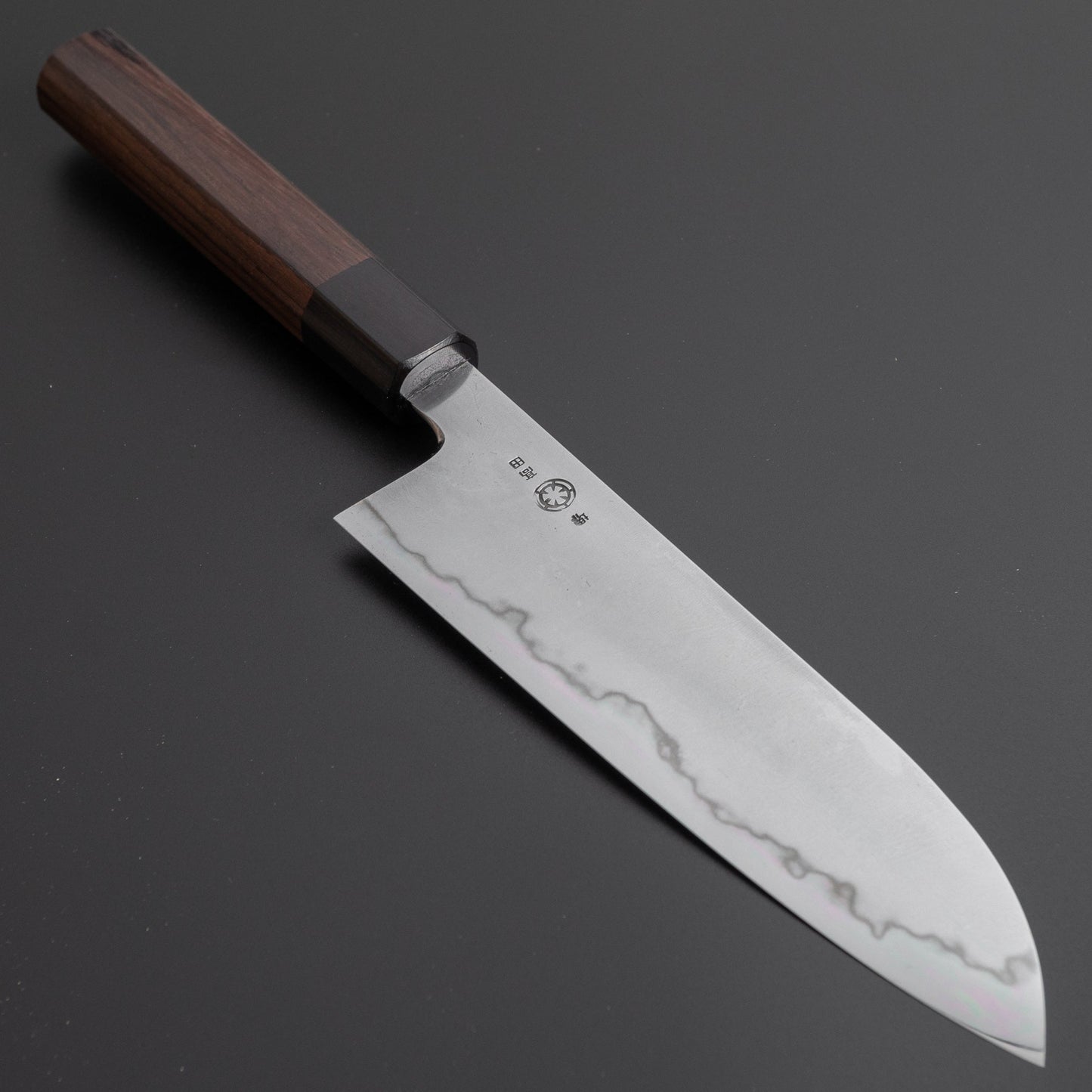 Takada no Hamono White #1 Suiboku Santoku 180mm Rosewood Handle - HITOHIRA